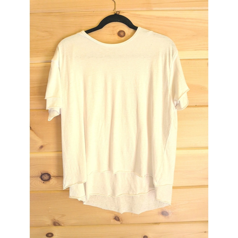 Free People Cloud 9 Tee Women S Boho Relaxed Fit Raw Hem Tiered Minimalist Layer - Picture 2 of 11